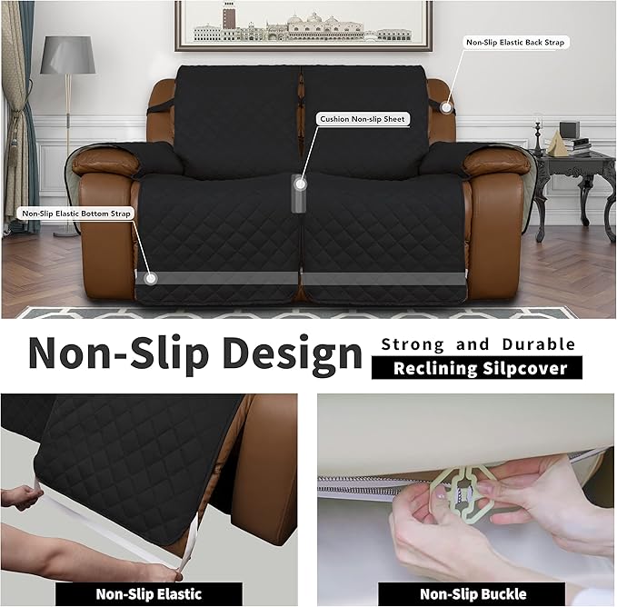 Easy-Going Loveseat Recliner Cover, Reversible Couch Cover - Image 4