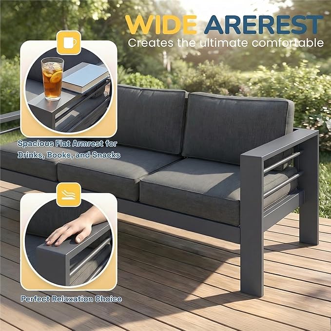 Solaste Aluminum Patio Furniture Set - Image 4