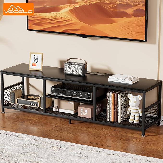 VECELO TV Stand with Power Outlets - Image 2