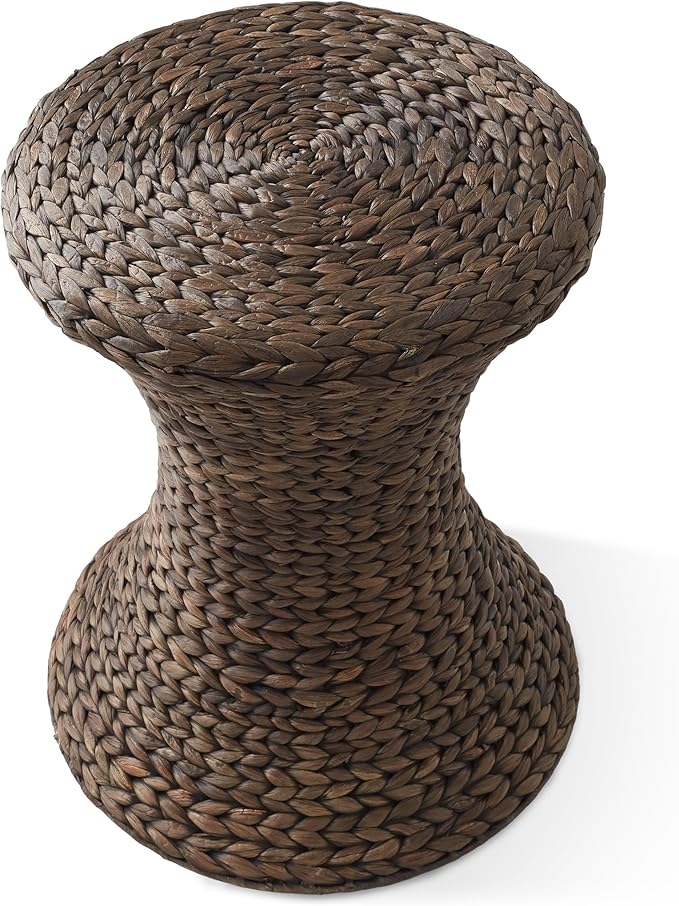 Casafield Hourglass Side Table, Espresso Dark Brown, Hyacinth Round End Table - Image 5