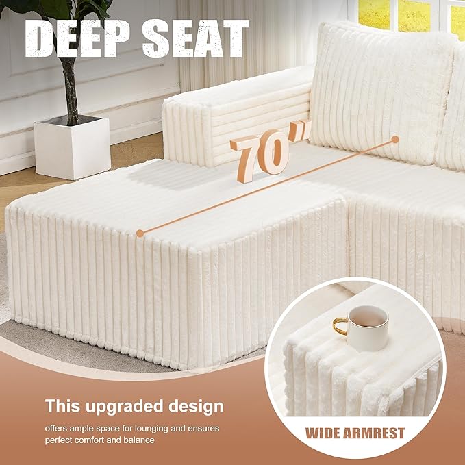 Hobestluk Modular Sectional Sofa Memory Foam Couch Oversized Sectional Sofa - Image 5