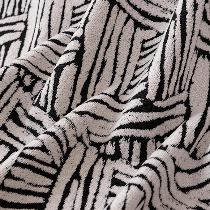 VClife Boho Couch Cover, Abstract White and Black Line Geometric Jacquard Couch - Image 7