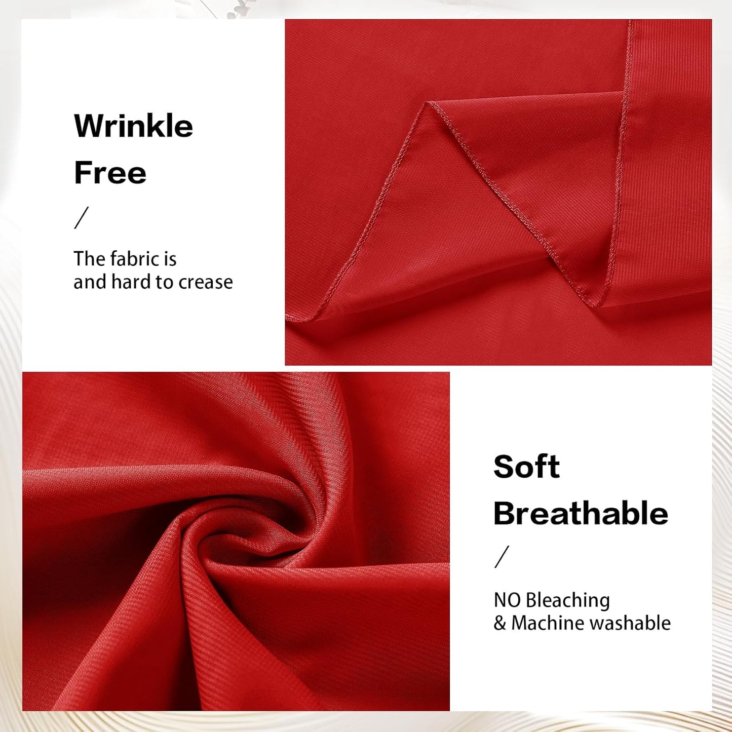 VOK Red Wedding Arch Draping Fabric Chiffon Fabric, 29in x 18Ft 2 Panels Sheer Chiffon Outdoor Curtain for Wedding Ceremony Birthday Party Decoration (Red,2 Panel)