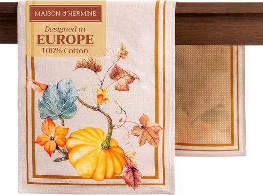 Maison d' Hermine Table Runner 100% Cotton Double Layer Table Runners 72 inches Long Decorative for Home Kitchen Dining Party Baby Shower Wedding Bridal Shower (Potiron, 14.50" x 72")