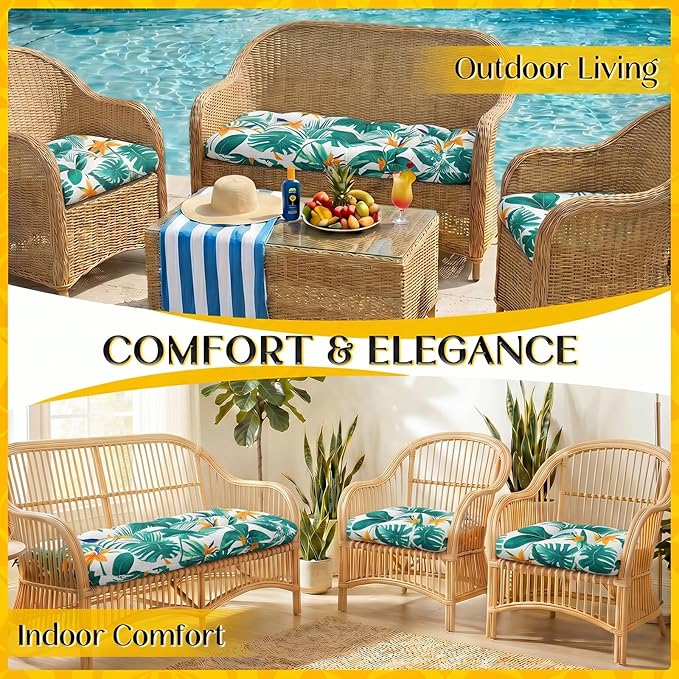 1 MIDDLE ONE Wicker Chair Cushions 3 Pieces Set - Image 6