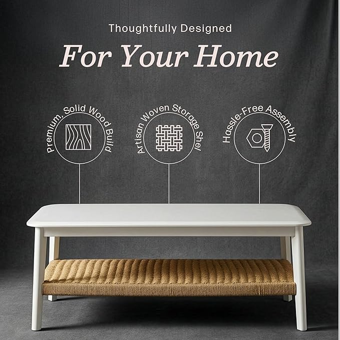 Alaterre Furniture Calais 48 Inch Rectangular Wood Coffee Table - Image 6
