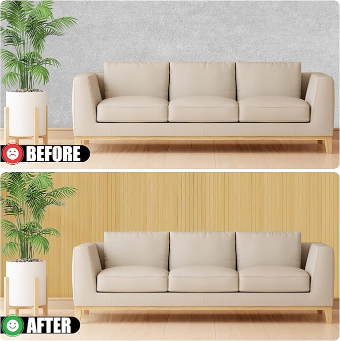 2 Pack Bamboo Wall Panel for Interior Wall Decor, Renewable Pole Wrap - Image 4