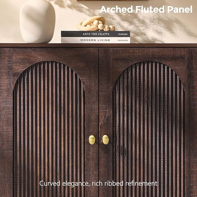 IFBUY Modern Sideboard Buffet Cabinet, Wooden Modular Coffee Bar Cabinets - Image 8