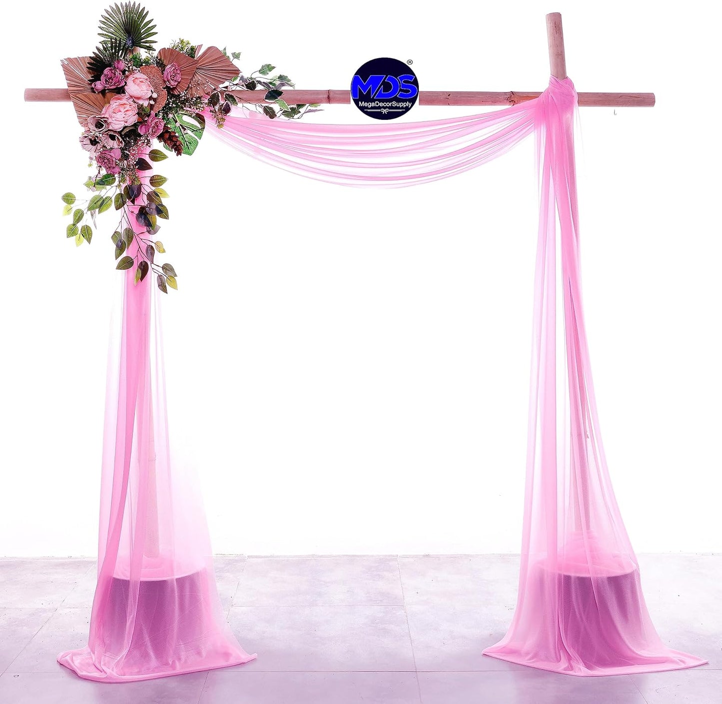 MDS Halloween Chiffon Draping Fabric - 1 Panel, 30" Wide x 100ft Long - Sheer Spooky Arbor & Canopy Drapery for Haunted House Backdrops, Party Ceilings, DIY Costumes & Themed Events - Bubblegum Pink