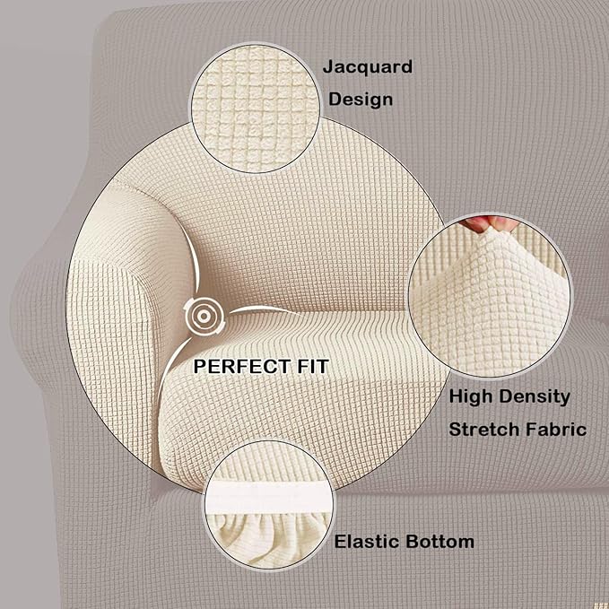 Turquoize 2 Piece Chair Covers for Living Room Armchair Cover Armchair - Image 3