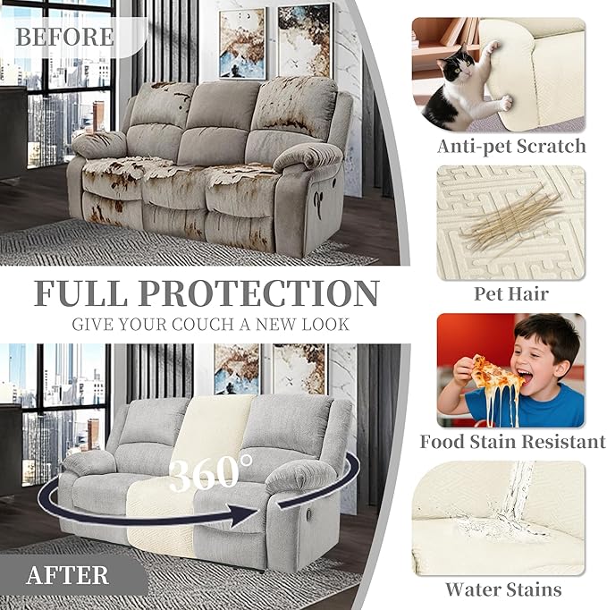 100% Waterproof Sectional Recliner Couch Covers - Image 6