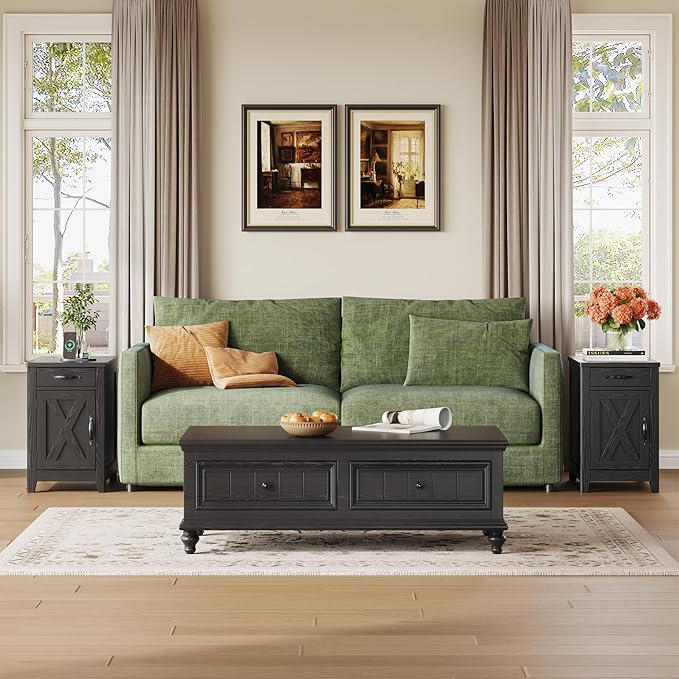 IRONCK End Table with Charging Station, Narrow Side Table - Image 9