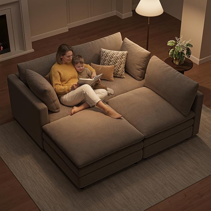 97" Cloud Couches for Living Room, 29.1" Deep Seat Modular Sectional Sofa - Image 5