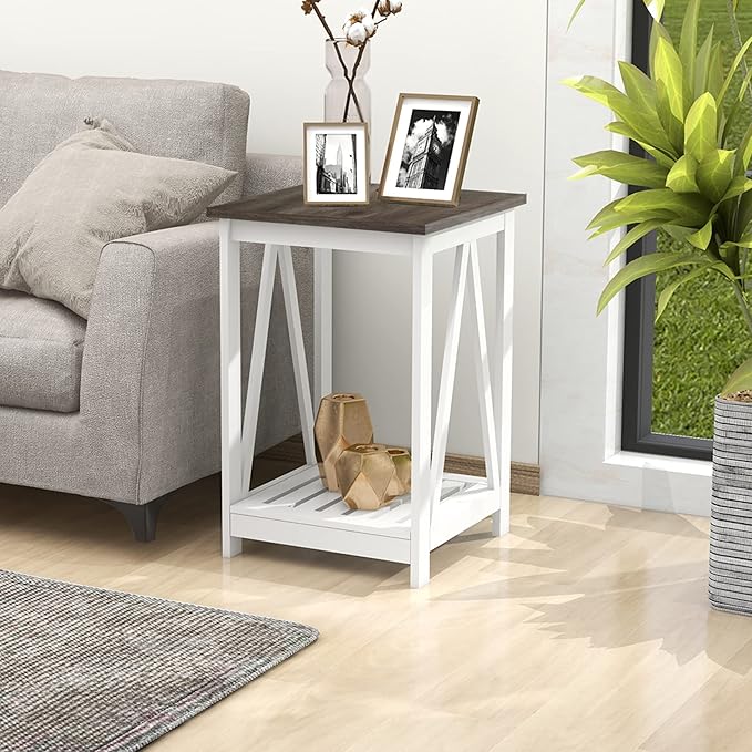 Farmhouse Square End Table, Accent Side Table - Image 7