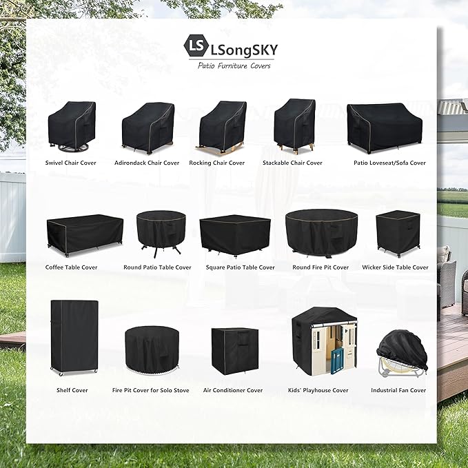 Patio Furniture Covers 4 Piece Set, 600D Heavy Duty Outdoor Furniture Covers - Image 2