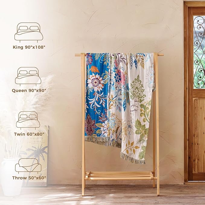 LUTBM Boho Throw Blanket for Bed Cotton Summer Blankets Twin Size for Bedroom - Image 6
