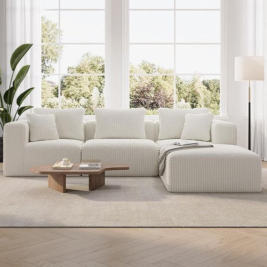 Novilla 106" Modular Sectional Sofa, Modern Cloud Sectional Couch by Novilla
