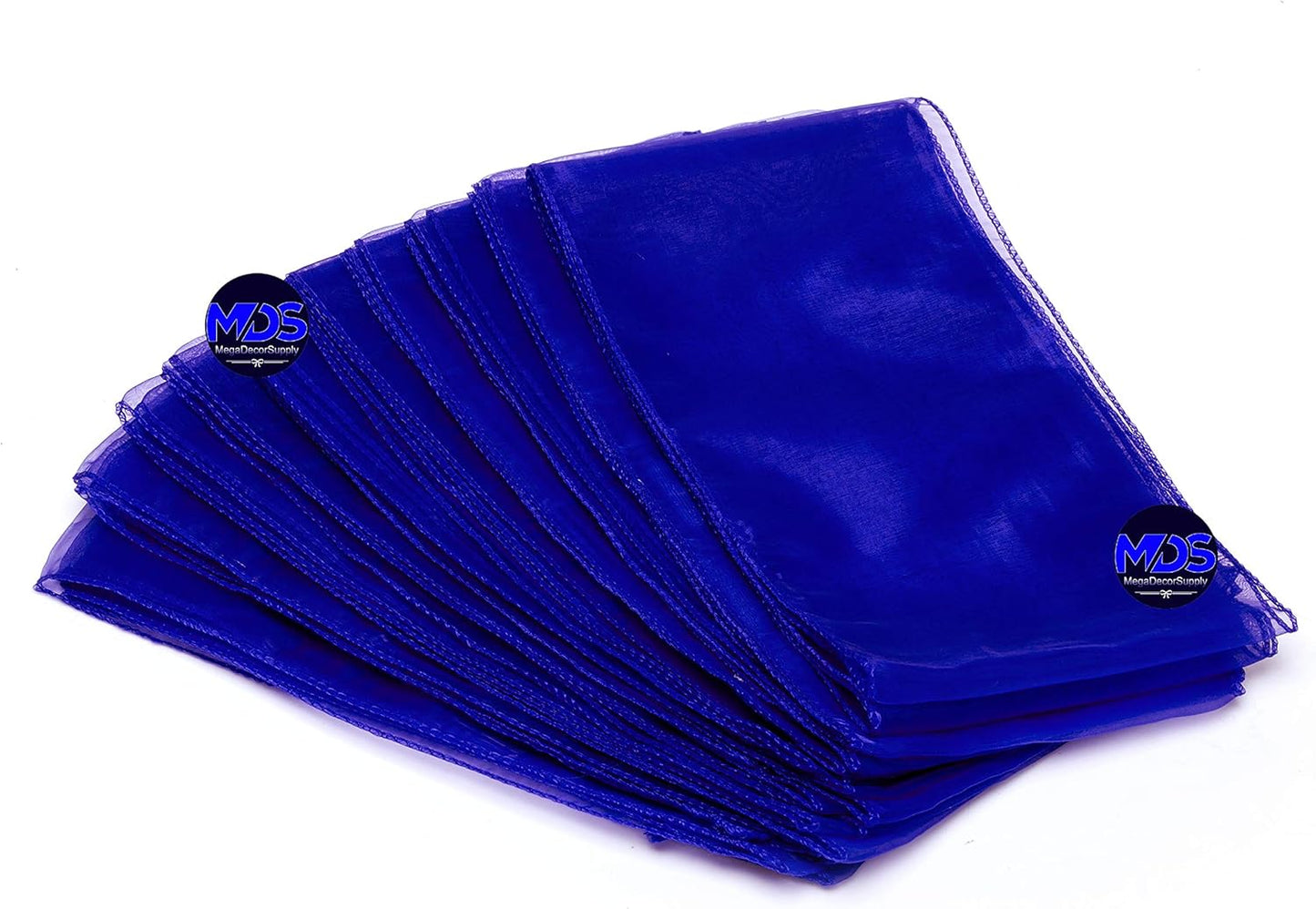 MDS Pack of 200 PCS Organza Chair Sashes Wider Dining Chair Bows Ribbon Tie Back for Wedding Party Birthday Bridal Shower Reception Event Banquet Home Chair Cover Decoration - Royal Blue