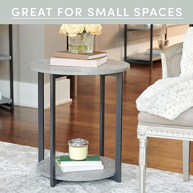 Household Essentials Jamestown Round Side End Table - Image 4