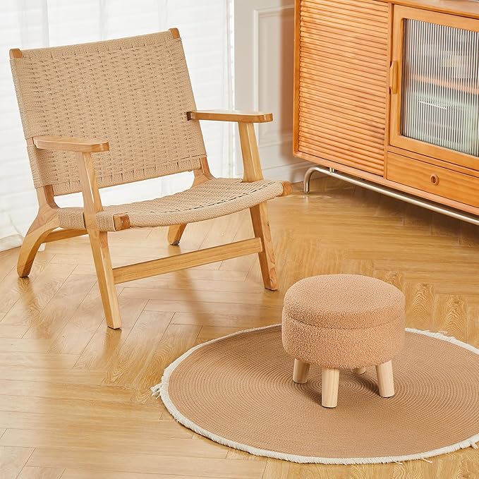 Wimarsbon Storage Ottoman, Modern Round Footrest - Image 6