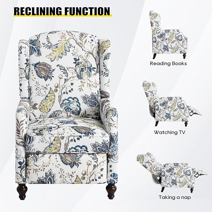 Upholstered Wingback Recliner Chair - Image 8