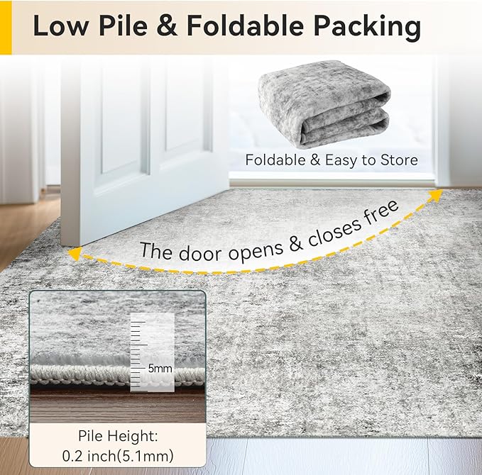 RELEANY Washable Area Rugs 10'x14 Non-Slip Modern Abstract Soft - Image 6