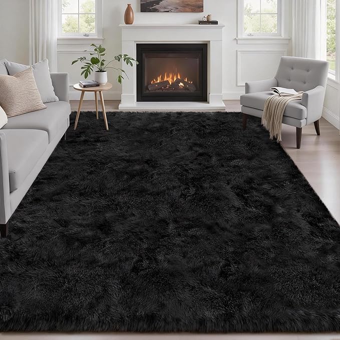 Fluffy 5x7 Area Rugs for Living Room Bedroom: Ultra Soft Shag Rug Non-Slip by Luxturiy