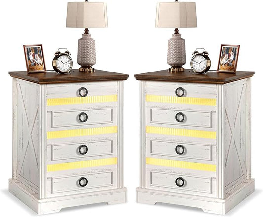 Farmhouse Night Stand Set 2 by ACTKISS