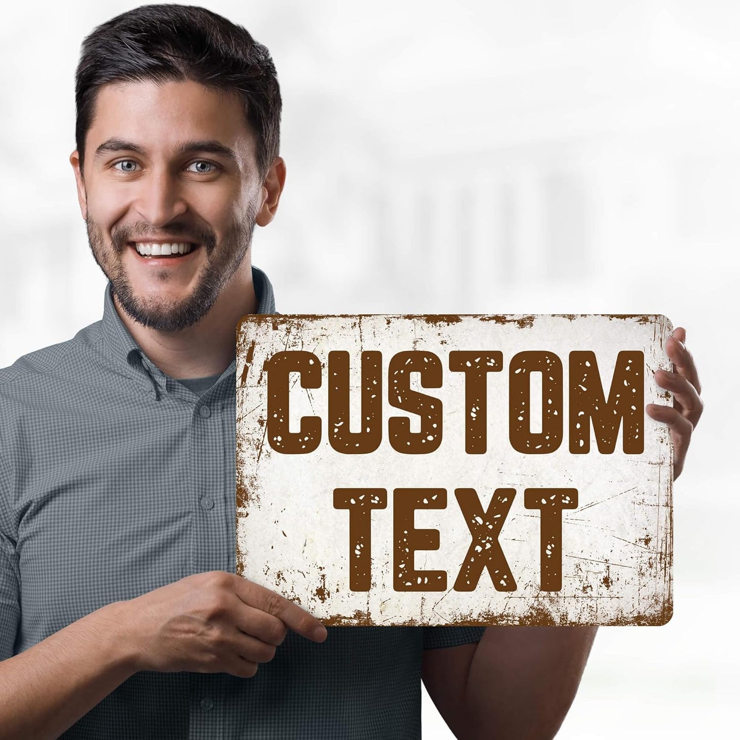 Custom Sign, Custom Street Sign, 11 Font Colors, 13 Font Styles, 4 Hole Options, 22 Sizes, 10x14 Inches, Rust Free DiBound, Fade Resistant, Made in USA by My Sign Center (Rustic)