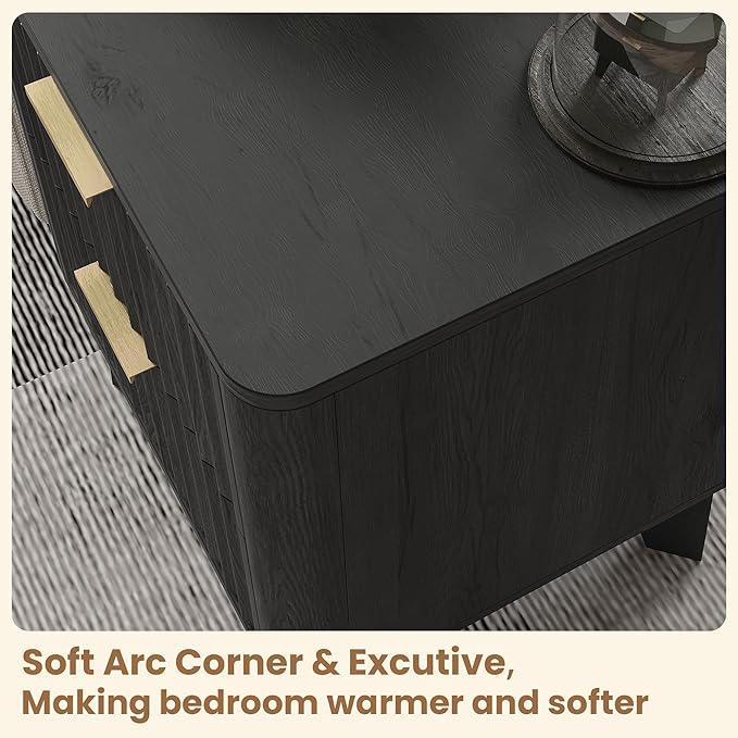 Fluted Nightstand, Modern End Table - Image 3