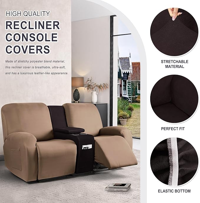 ANARACHON Leather Look Recliner Console Cover - Image 5