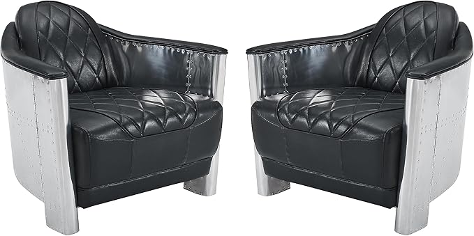 Art Leon Genuine Leather Accent Chairs by ArtLeon
