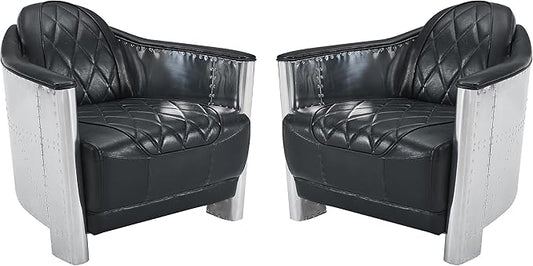 Art Leon Genuine Leather Accent Chairs by ArtLeon