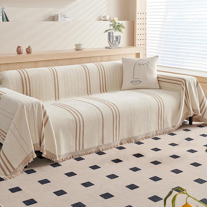 DREAMINGO Couch Cover Reversible Chenille 3 Seat Sofa Covers by DREAMINGO