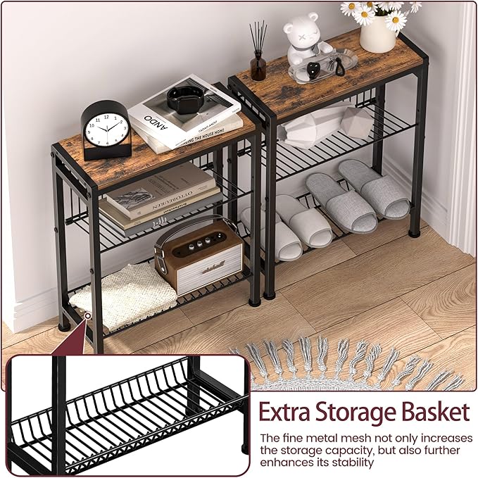 Narrow Side Table for Small Space, 3-Tier End Table - Image 6