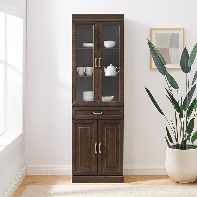 Crosley Furniture Stanton Glass Door Pantry Storage Cabinet - Image 7