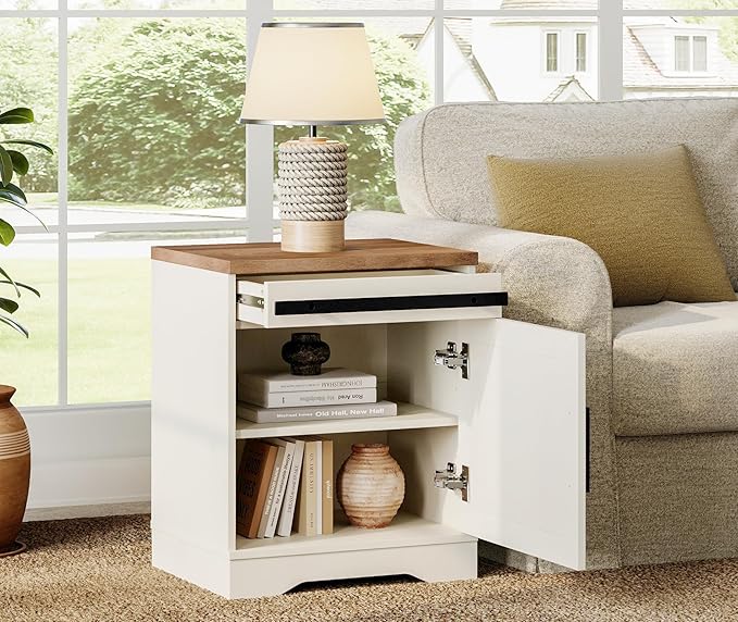 WAMPAT End Table, Pedestal Side Table - Image 3