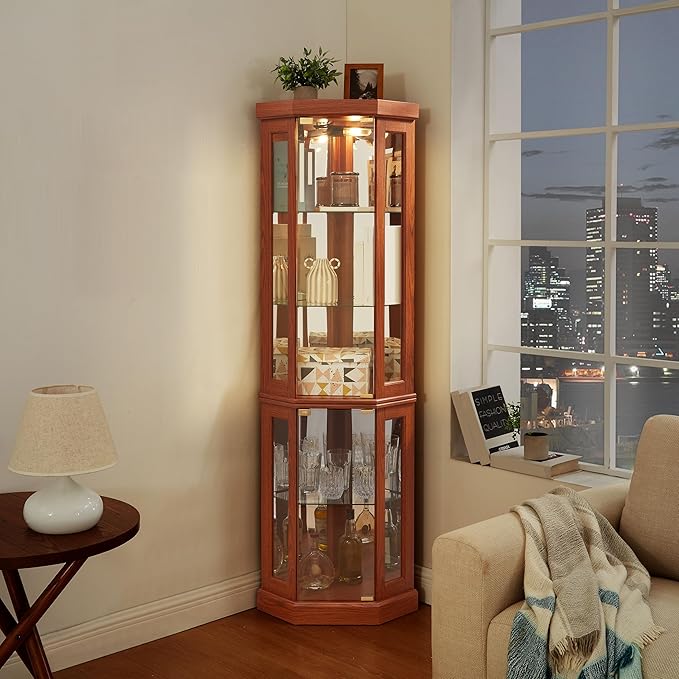 Glass Corner Display Cabinet by NALLBEIRRAA