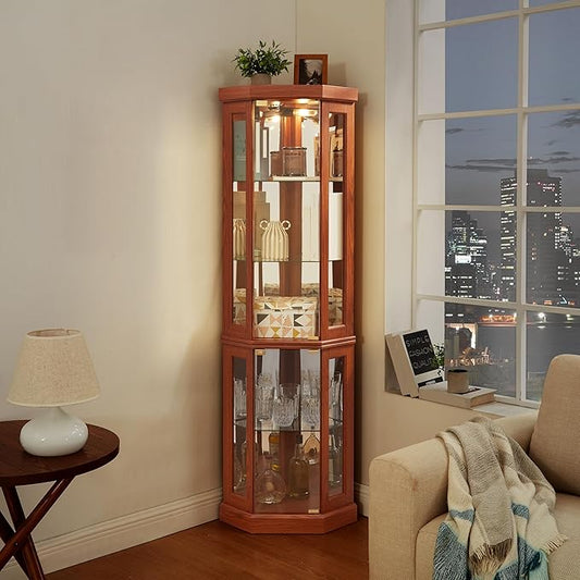Glass Corner Display Cabinet by NALLBEIRRAA