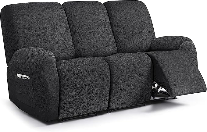 ANARACHON Leather Look Recliner Couch Cover, 8-Pieces Stretch Recliner Sofa by ANARACHON