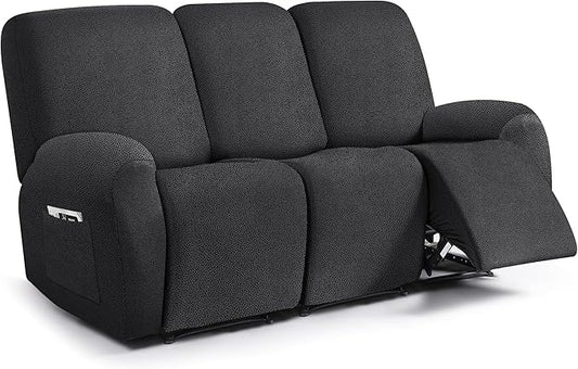 ANARACHON Leather Look Recliner Couch Cover, 8-Pieces Stretch Recliner Sofa by ANARACHON