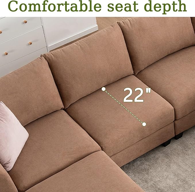 122.8" Large Sectional Couches for Living Room, 6 Seater L Shaped Modular - Image 7