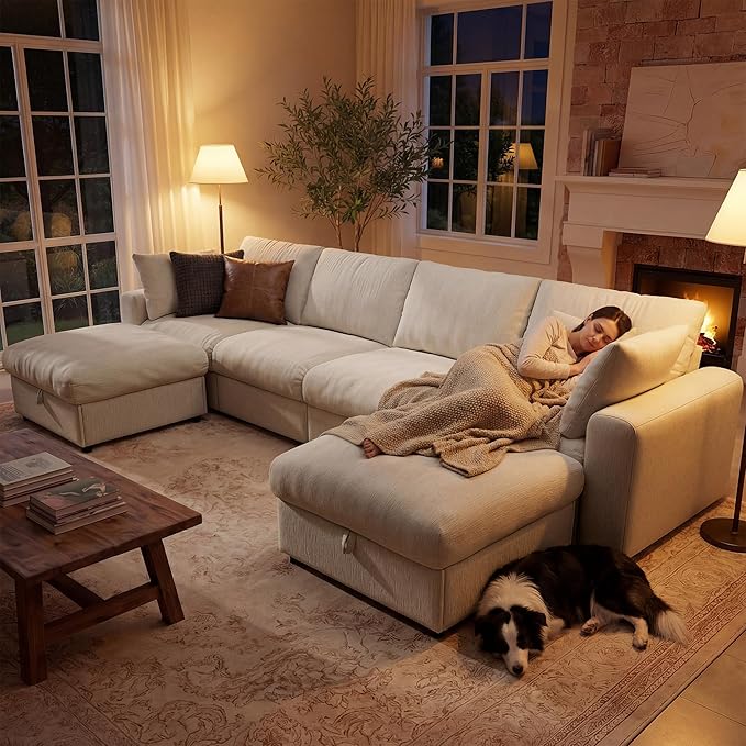 Ihanherry 141" Oversized Cloud Sectional Couches - Image 7