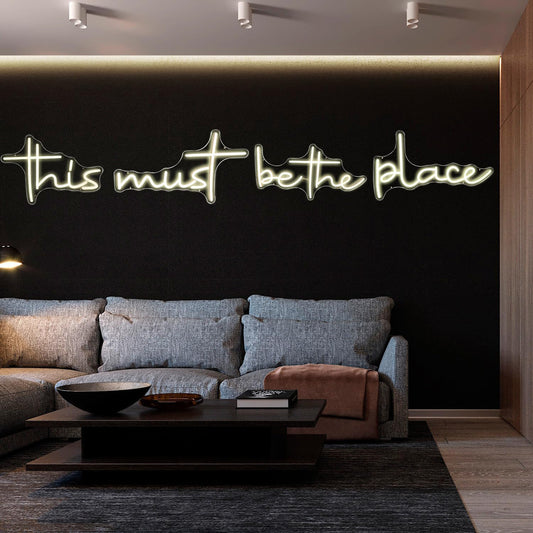 This Must Be The Place Neon Sign 80.5" x 14.3" Light for Home Bedroom Cafe Bar Hanging Wall Decor Sign Anniversaries Wedding Birthday Backdrop （Super Large Style）