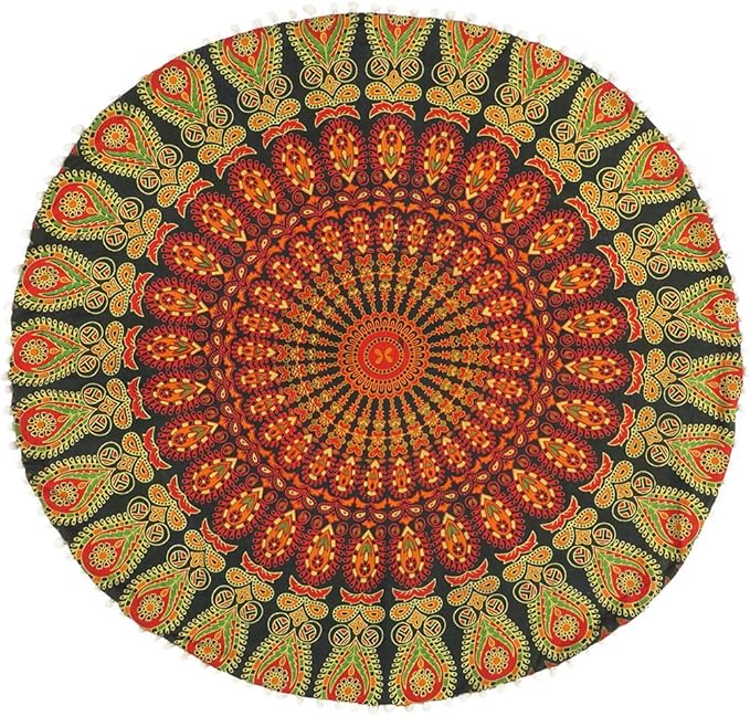 Mandala Floor Pillow Cover Meditation Cushion Seating Throw Hippie Round - Image 5