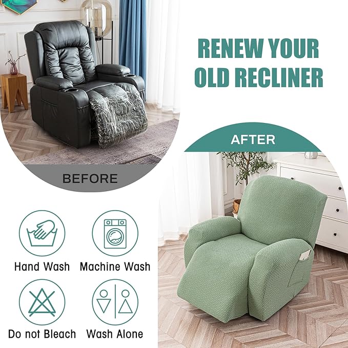 Genina Recliner Chair Cover, Stretch Reclining Chair Covers, Recliner Sofa - Image 5