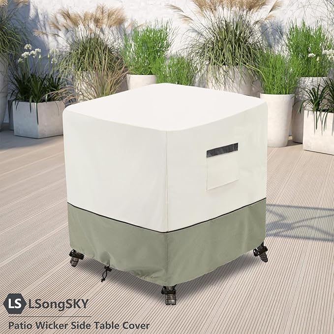 Patio Wicker Side Table Cover, Waterproof Square Patio Small Side Table Cover - Image 4