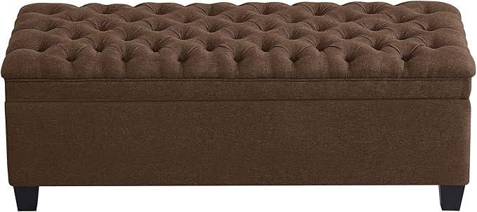 WUTUTUEE 50" Fabric Storage Ottoman Bench, Upholstered Rectangle End of Bed by WUTUTUEE