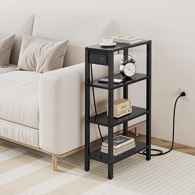 TUTOTAK Narrow Side Table with Charging Station, Small End Table with USB Ports - Image 8