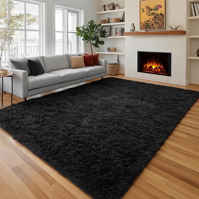 PAGISOFE 6x9 Ft Fluffy Bedroom Rugs, Fuzzy Shaggy Carpet, Indoor Plush Nursery by PAGISOFE